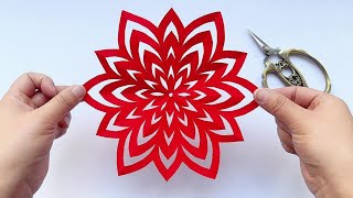 Easy Flower Paper Cutting Design - Paper Cutting Tutorial - How To Make Paper Cutting Decor | Diy