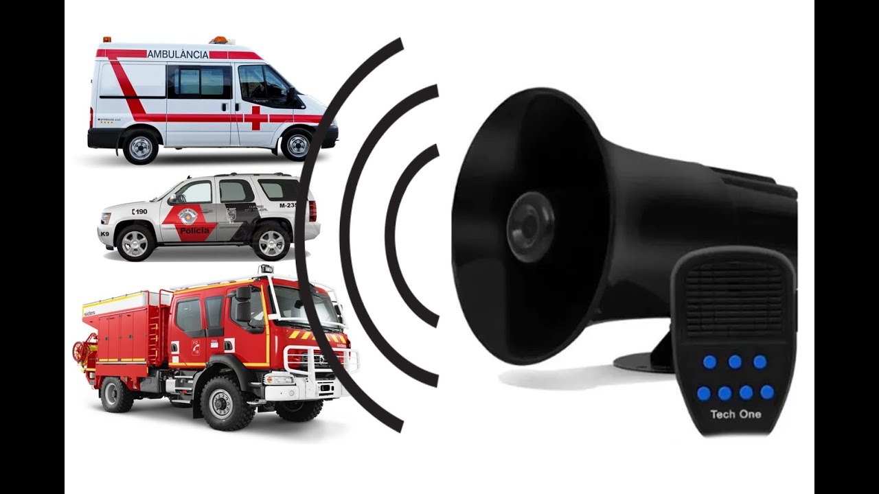 Sirene 7 Tons 12V Tipo Rontan, Policia, Ambulância Com Megafone ...