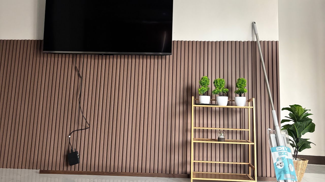 สามีติดไม้ระแนงในบ้านค่าช่างไม่เสียทำเอง ซื้อแค่ของมาสามีบอกจะทำเอง 🏡🌳