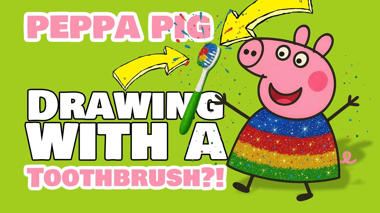 How To Draw Peppa Pig With Rainbow Colors!