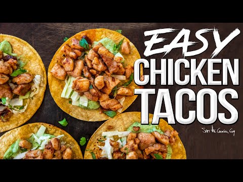 Easy Grilled Chicken Tacos (w/ Avocado Cream Sauce) | SAM THE COOKING GUY 4K