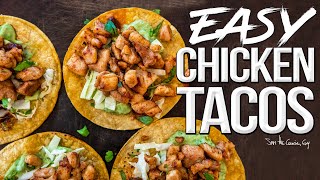 Easy Chicken Tacos (w/ Avocado Cream Sauce) | SAM THE COOKING GUY 4K