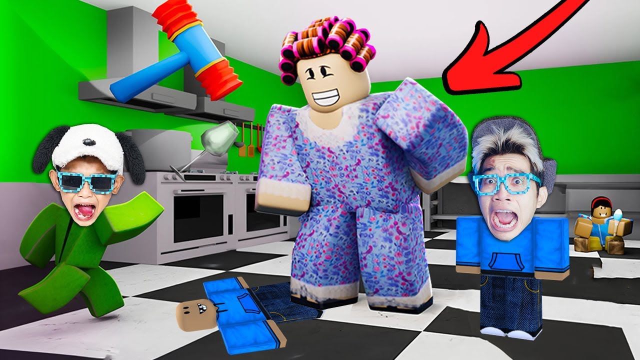 NGAKAK! NENEK GILA PSIKOPAT VS CUCU CUCU BARBAR PSIKOPET DI ROBLOX!!!