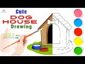 Dog house | Kids easy drawing ideas | Step by Step | Easy drawing tutorial | coloring video