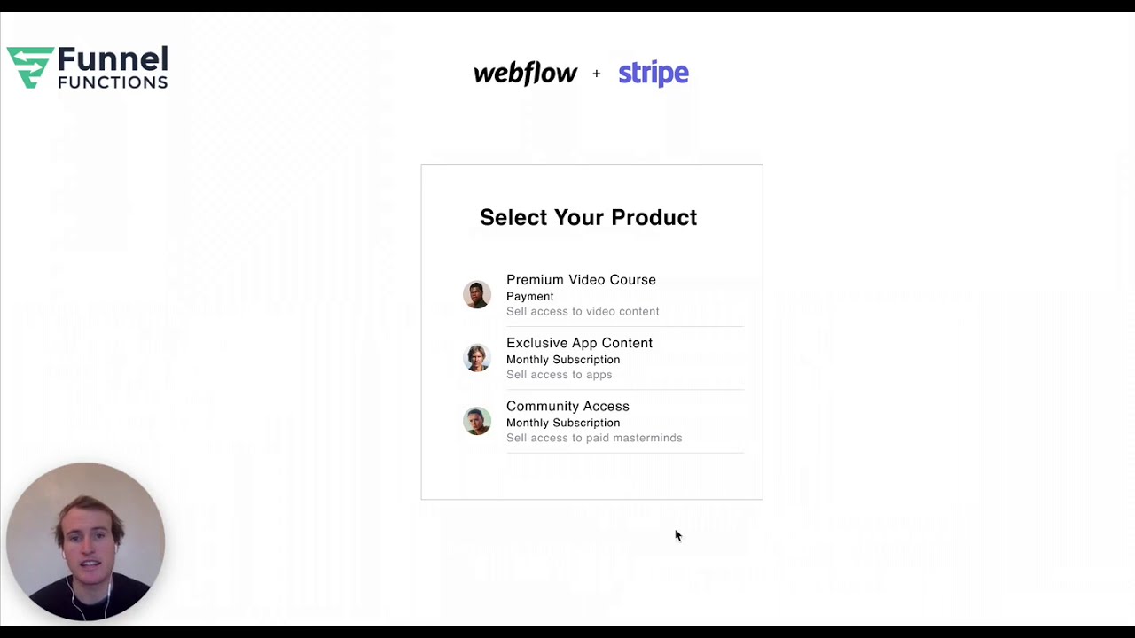 FunnelFunctions | Sell anything on Webflow using Stripe.