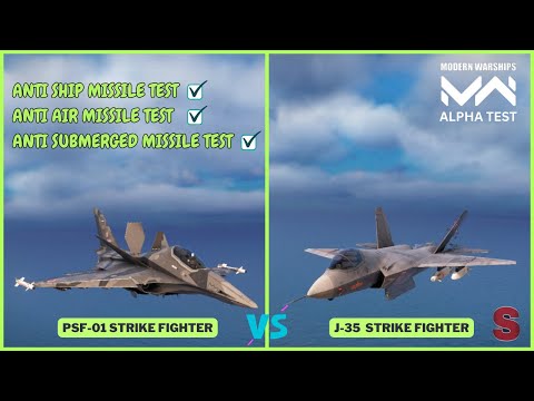 PSF-01 Vs J-35 Strike Fighter Damage Test Against Maxed 8x Garpun | Modern Warships