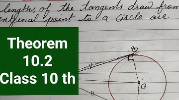 class 10 th ll Mathematics ll Chapter 10 Circles ll Theorem 10.2 ll Ncert ll cbse ll