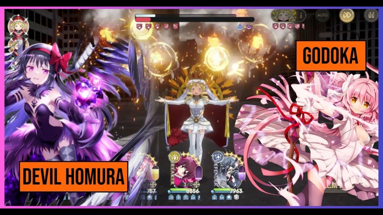 Holy Mami VS Devil Homura and Godoka- Magia Exedra Boss Battle
