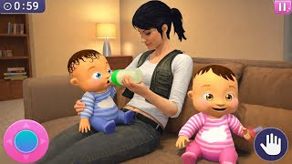 Twins Baby Simulator 3D #2 Gameplay | Realistic Virtual Baby Care Game | Android | Sim Life Games screenshot 2