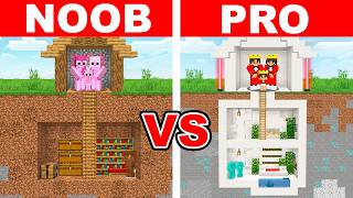 Mongo and Axy SAFEST SECRET BASE Build Challenge in Minecraft!