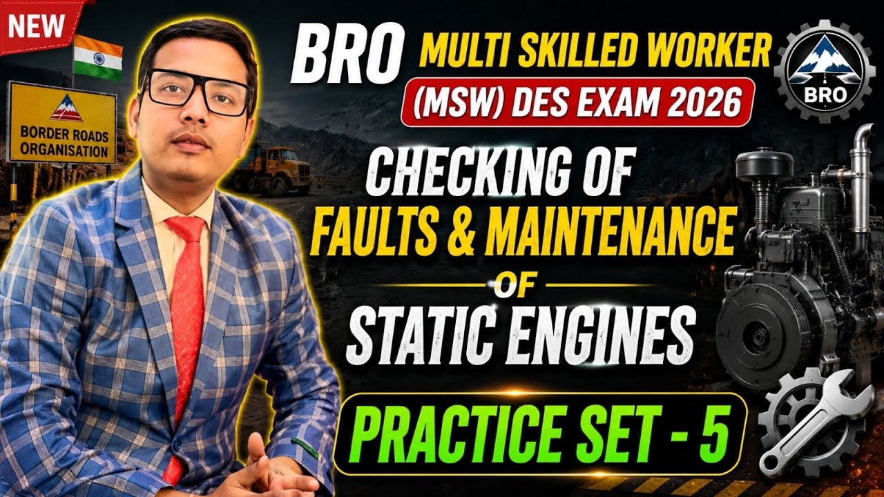 BRO MSW (DES)Exam 2026 important Questions set -5|Checking of faults ...
