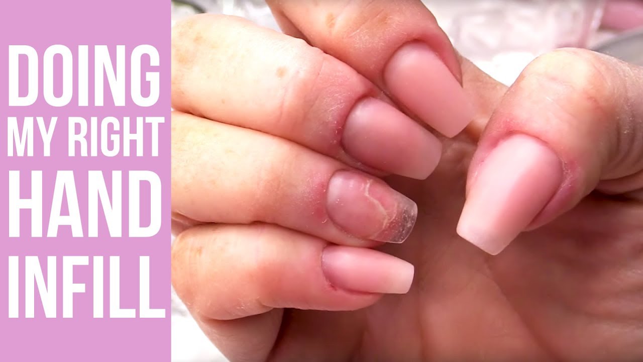 ACRYLIC INFILL USING MY NONDOMINANT LEFT HAND YouTube