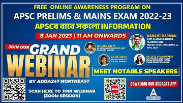 Webinar For APSC Prelims + Mains 2023 Aspirants | APSC Prelims & Mains Preparation 2023