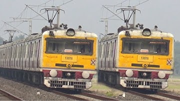 Quick Accelerating Howrah Katwa EMU Local+Bandel Katwa Local Train Dangerously skipping Railgate