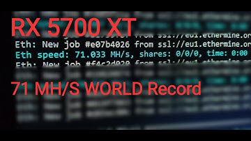 Ethereum RX5700XT MINING 71MH/S hashrate 2021 New world record