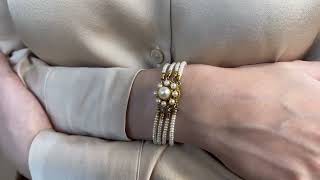 Vidéo: Bracelet en or jaune 18k époque 1819-1838 avec perles de culture. 17,5 cm