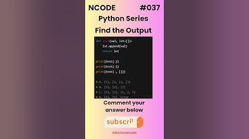 NCODE #037 | Find the Output | Comment your Answer Below | #coding #pythondaily #python #mcqsquiz