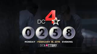 DC LOTTERY Evening 02/18/2019