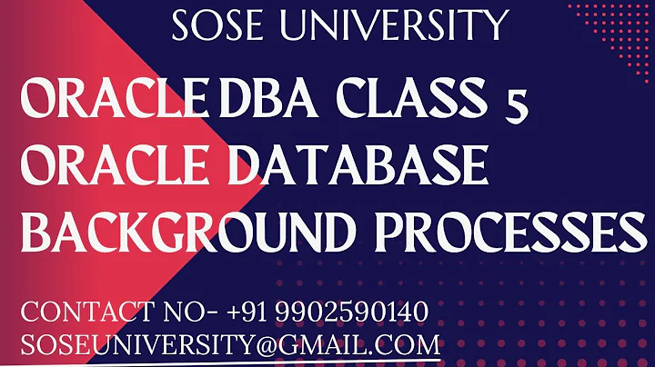 Oracle DBA Class 5 Oracle database background processes