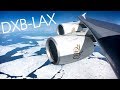 POLAR ROUTE Emirates Dubai-LAX | Airbus A380-800 (A6-EOL) *60FPS*