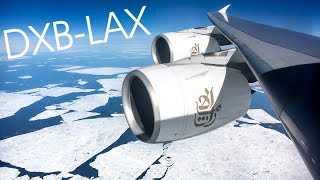 POLAR ROUTE Emirates Dubai-LAX Airbus A380-800 A6-EOL 60FPS
