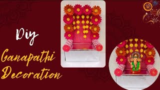 Ganesh chaturthi Decoration Ideas at home|| Ganpati Decoration Simple