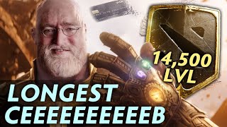 14,500 HIGHEST Battle Pass lvl — LONGEST Ceeeeeb in Dota