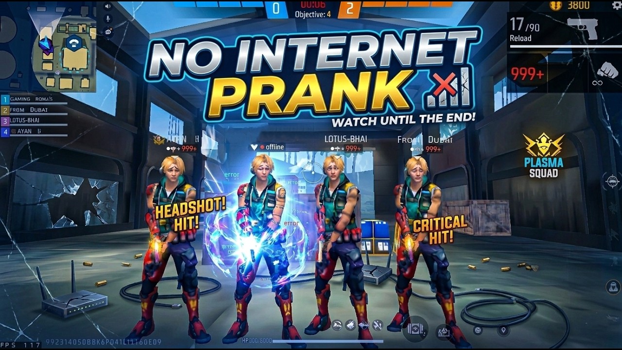 No Internet Prank! 🤫 পুরাই মাথা নষ্ট গেমপ্লে! | Free Fire New Video