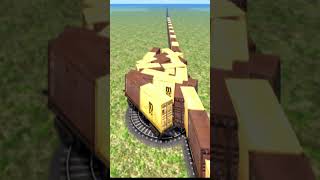 Dangerous Massive Train Passing Through Unique Curved Railroad 🤯🔥 BeamNG Train simulator 3D #shorts