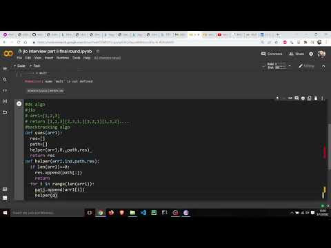 Jio Data Science Python Interview Question [LIVE CODING] MEDIUM. asked by FAANG etc