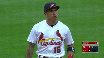 CIN@STL: Wong robs Schebler of a base hit in the 9th