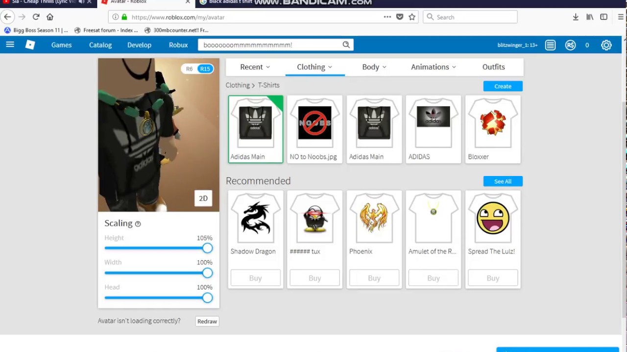 How To Get Black Adidas Shirt In Roblox For 0 Robux Free Youtube - roblox shirt isnt loading