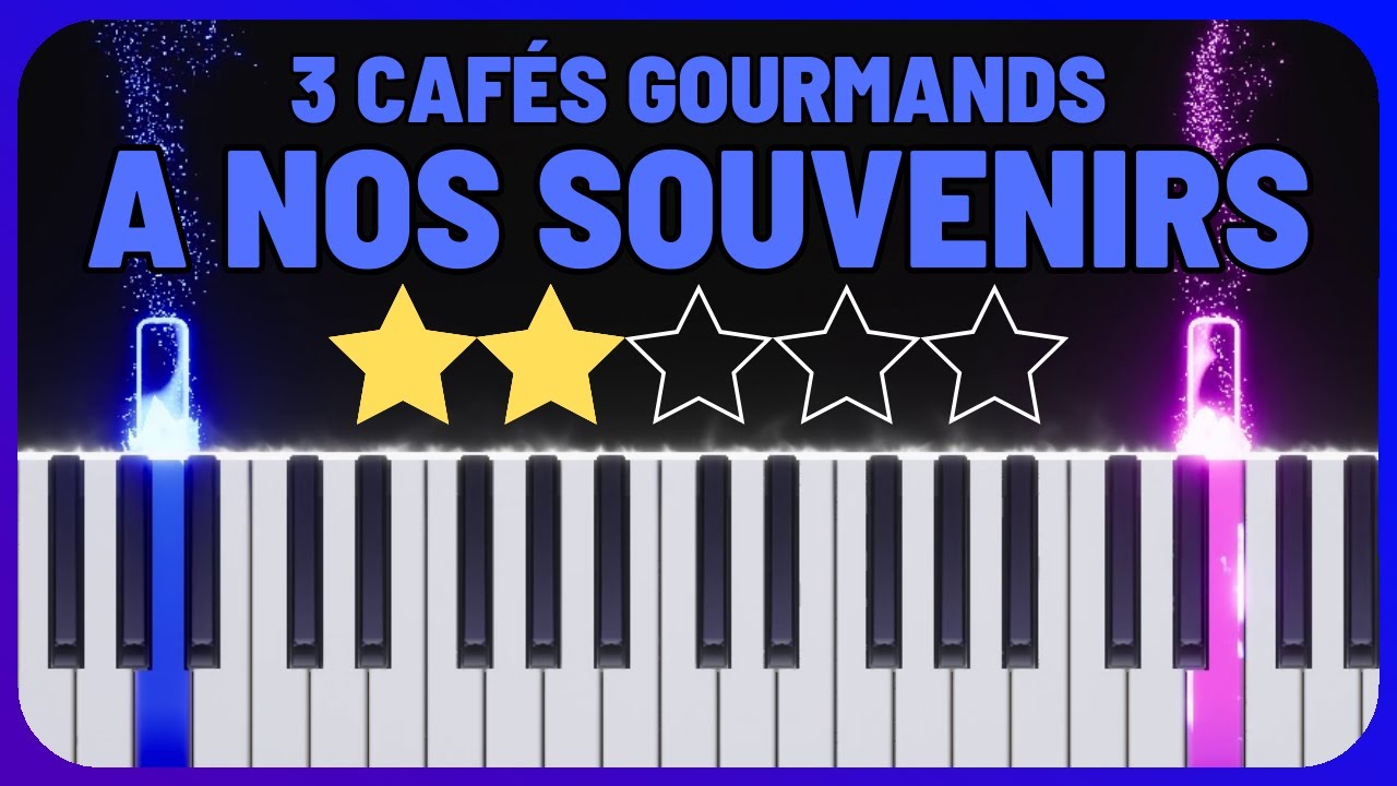 A Nos Souvenirs - 3 Cafés Gourmands Easy Piano Tutorial with Sheet