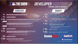 Sds has released their developer stream schedule and given some hints
as to what expect in the leadup mlb show 19!!