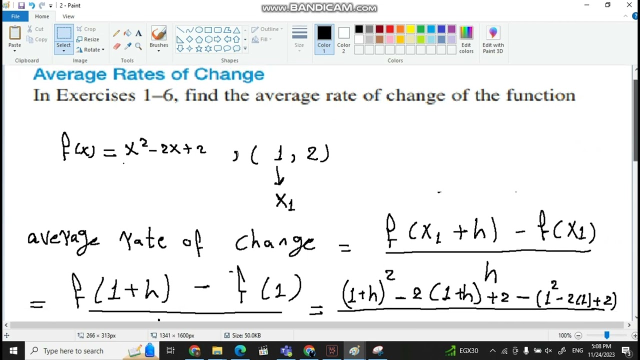 Rates of Change and Tangent Lines to Curves شرح