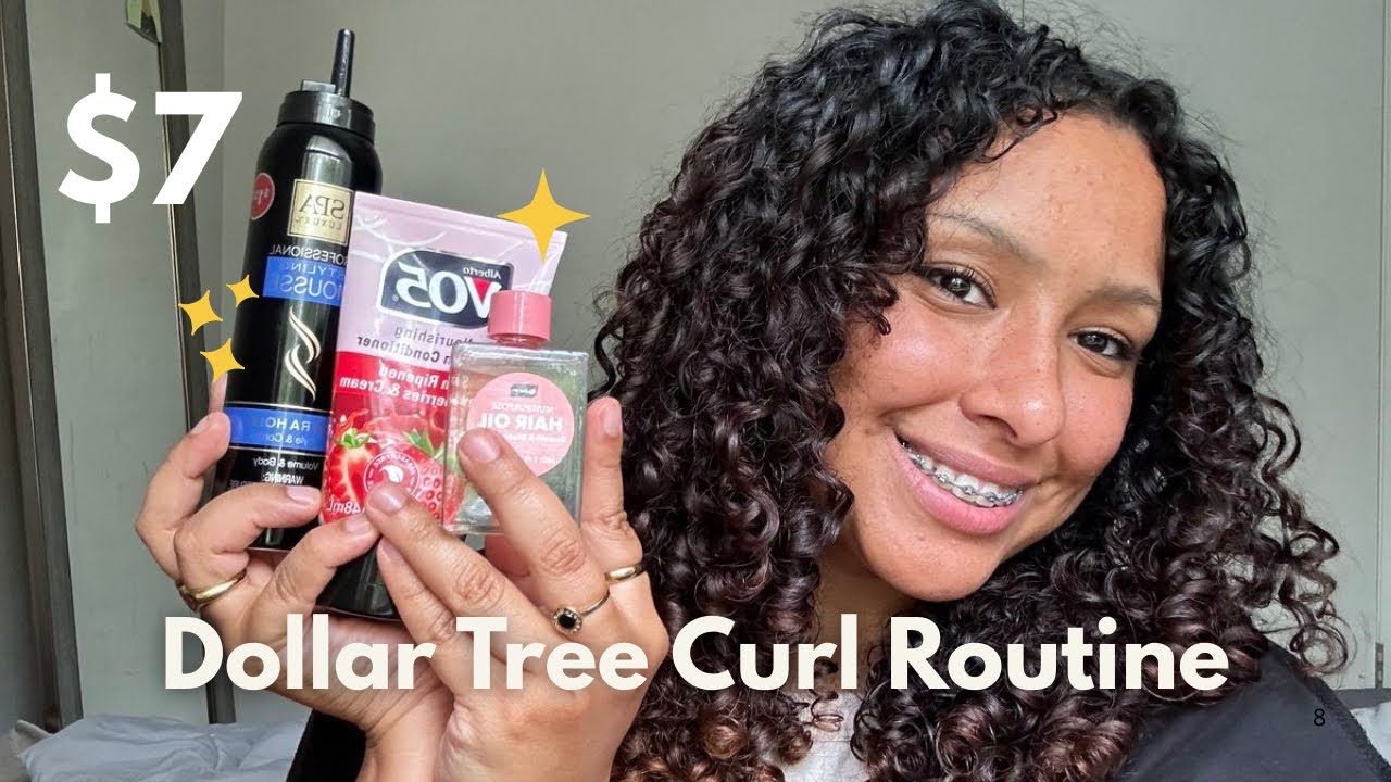 $7 Curly Hair Routine Using ONLY Dollar Tree Products