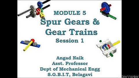 Sub: KOM (18ME44) Module 5: Spur Gear