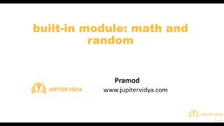 10.4 Builtin Modules Math and Random | Modules | Learn Python Programming Step by Step Tutorials