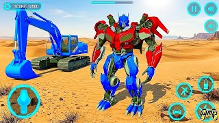 Blue Excavator Robot transformers: Mech Multiple Transform Game - Android Gameplay screenshot 1