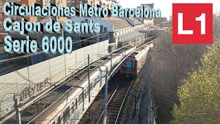 Circulaciones Metro Barcelona serie 6000 en el cajon de Sants