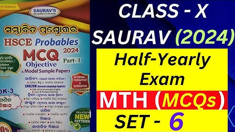 SET - 6 {26 to 50} ( ଗଣିତ ) CLASS-10 || Half - Yearly Exam || SAURAV