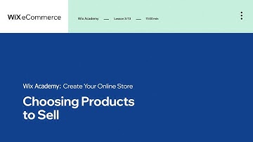 Lesson 3 | Choosing Products | Create Your Online Store | Wix eCommerce