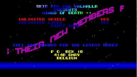 SKID ROW & VALHALLA Amiga cracktro [ Wings of Death++ ]