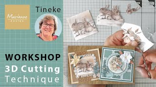 3D cutting technique | Workshop | How to use 3D decoupage images on your cards | Marianne Design