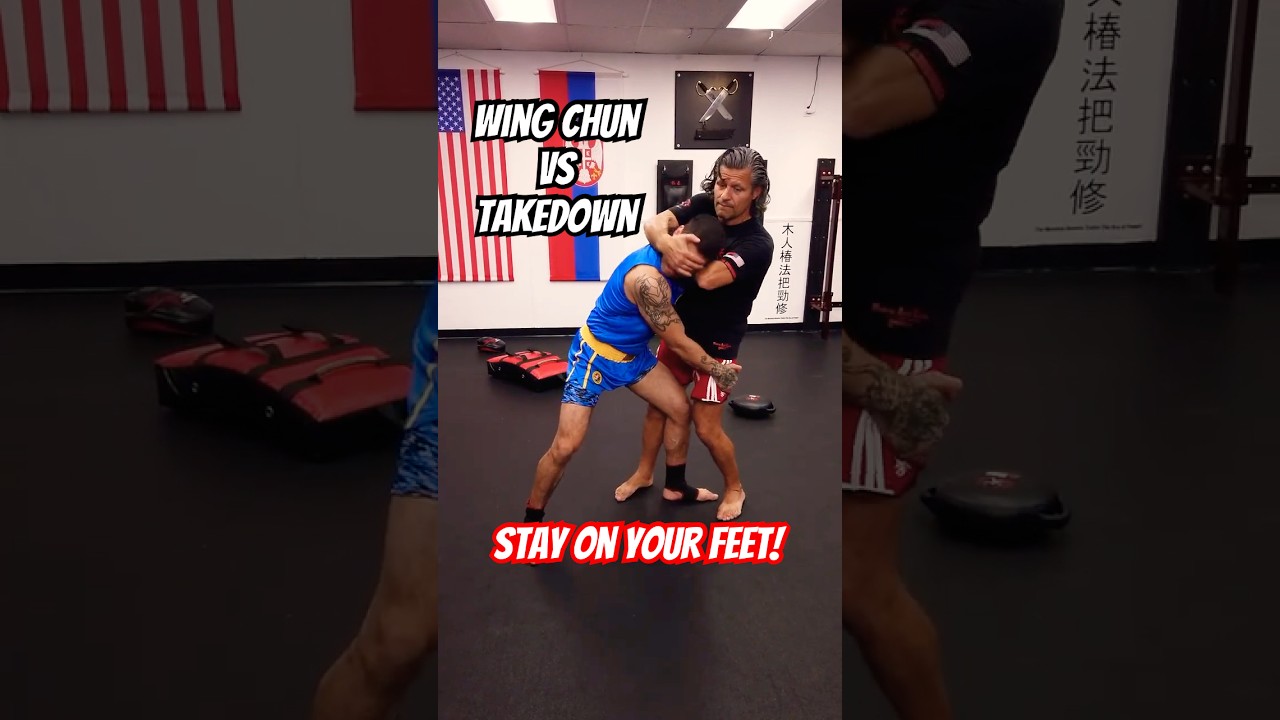 Wing Chun Takedown Defense with Sanda Fighter 