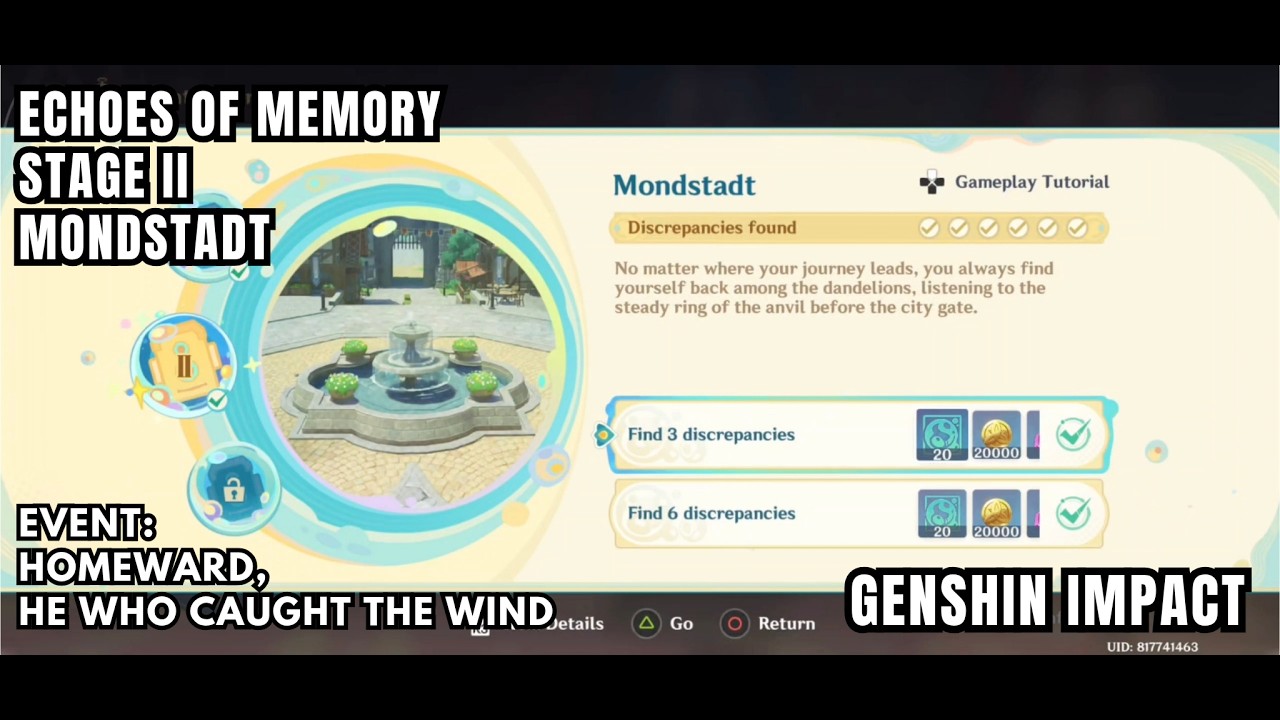 [Событие в Genshin Impact] Отголоски памяти - Этап II - Мондштадт - Найдите 6 несоответствий - Ру...