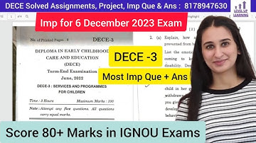 DECE 3 Past Question Paper Solved Level Up Learning Simran Gumber