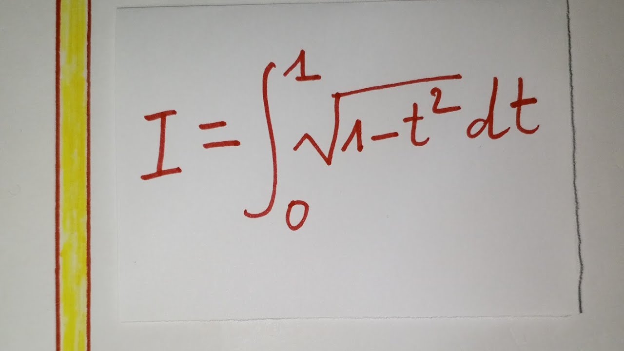 ♦️♦️ intégrale de 0 à 1 racine carrée de 1-t^2 dt) sum( sqr(1-t²)) dt intégrale racine 1- y carré