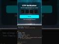 Modern OTP Verification Page using HTML &amp; CSS 🔥