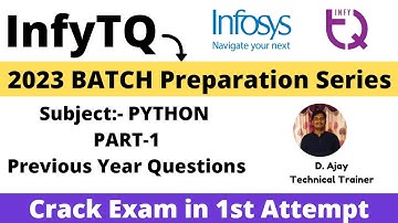 InfyTQ 2023 Batch Preparation Series | Python Previous Year Questions | PART-1 | Crack Infytq Exam